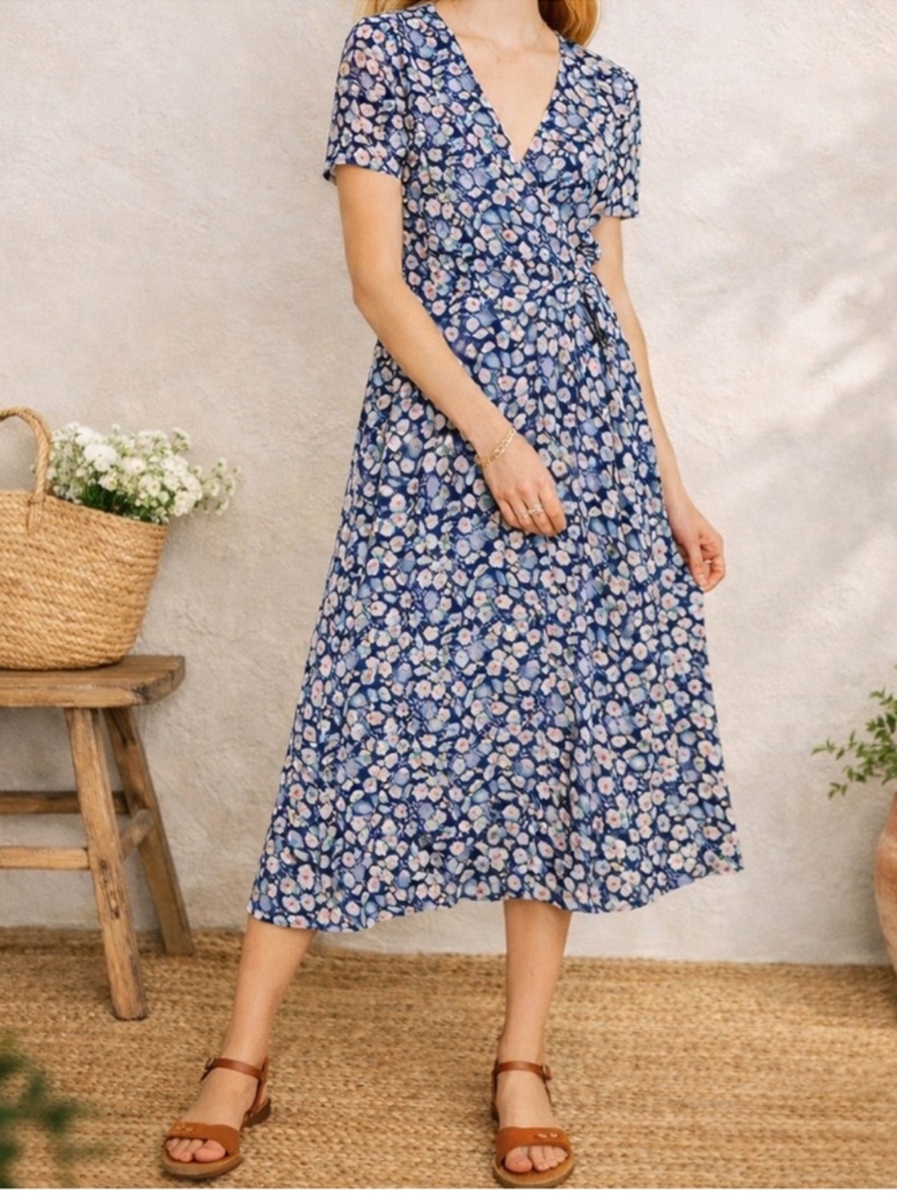 Madewell Wrap-Front Midi Dress in French Floral | Size 4 | NWOT |
Cottagecore